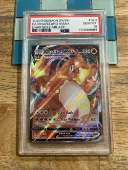 GRADED PSA 10 2020 Pokemon SWSH FA/Charizard VMax Darkness Ablaze #020 - Image 1
