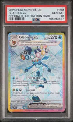 2025 POKEMON PRE EN-PRISMATIC EVOLUTIONS #150 GLACEON EX PSA 10 - Image 1