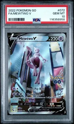 Mewtwo V #72 Alternate Full Art Pokemon GO Holo - PSA 10 - Image 1