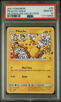 2021 POKEMON MCDONALD'S COLLECITON #25 PIKACHU-HOLO PSA 10 - Image 1