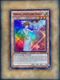 Yugioh Minerva, Lightsworn Maiden SDLI-EN002 Super Rare 1st Ed NM - Image 1