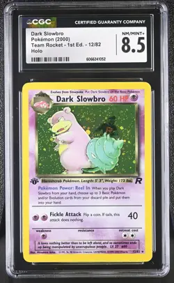 CGC 8.5 Dark Slowbro Team Rocket 1st Edition 12/82 Holo Pokemon Card - Image 1