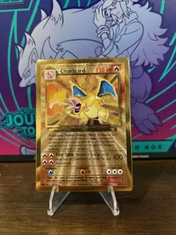 Pokemon Charizard Metal Gold Collectible Card (MINOR PAINT CHIP ON BACK) *RAW* - Image 1