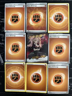 Rare Sexy Anime Waifu Card and 8 pokemon energy cards - Image 2