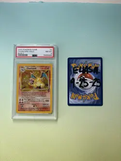 Pokemon 2000 Base Set 2 #4 Charizard-Holo Card PSA 8 - Image 1