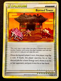 Burned Tower 71/90 LP Non Holo Cool Suicune Entei Raikou Art HGSS Pokemon Card! - Image 1