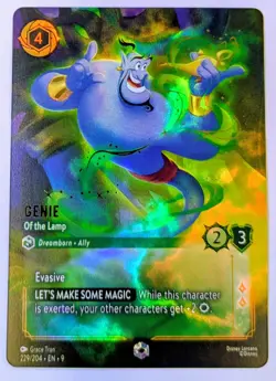Disney Lorcana Fabled GENIE OF THE LAMP ENCHANTED 229/204 - Image 1