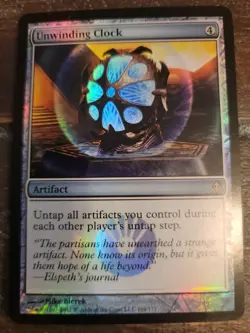 MTG Foil 1X Unwinding Clock X1 New Phyrexia Magic - NM - Image 1