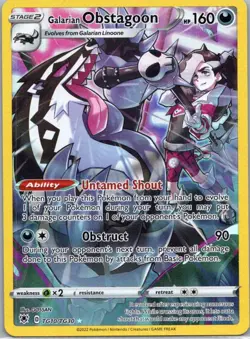 Pokemon TCG Galarian Obstagoon TG10 Astral Radiance Trainer Gallery Holo NM - Image 1