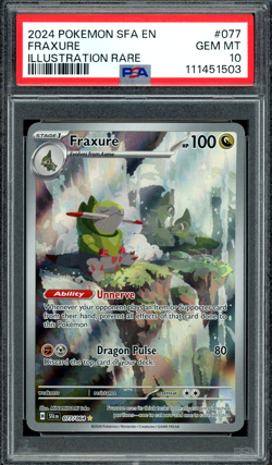 PSA 10 Gem Mint Fraxure Illustration Rare Shrouded Fable 077/064 Pokemon - Image 1