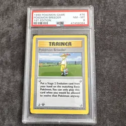 Pokemon PSA 8 Pokemon Breeder 1st Edition Shadowless Base Set 76/102 WOTC 1999 - Image 1