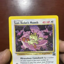 1999 Pokemon Wizards Black Star Promos Team Rocket's Meowth #18 Vintage c426 - Image 3