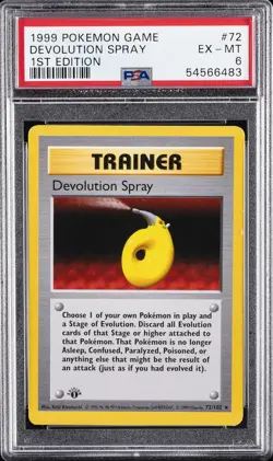 1999 POKEMON BASE SET 1ST EDITION #72 DEVOLUTION SPRAY PSA 6 - Image 1
