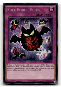 Full Force Virus RATE-EN078 1st Edition Secret Rare Raging Tempest LP - Image 1
