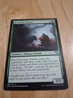 Magic the Gathering Eccentric Farmer Card Innistrad: Midnight Hunt - Image 1
