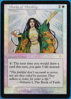 Words of Worship FOIL Onslaught PLD White Rare MAGIC CARD (ID# 505719) ABUGames - Image 1