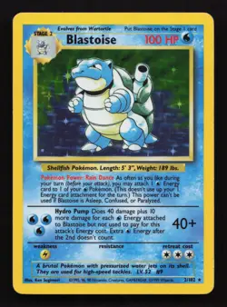 Pokemon TCG Blastoise Holo Unlimited Holo Rare Card Base Set 2/102 NM - Image 1