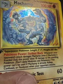 Pokemon TCG Machamp Base Set 1st Edition Unlimited Card 8/102 - Image 2