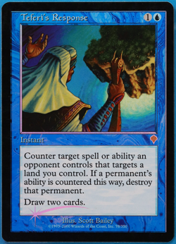Teferi's Response FOIL Invasion PLD Blue Rare MAGIC CARD (ID# 505695) ABUGames - Image 1