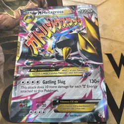 JUMBO POKEMON MEGA METAGROSS EX #XY35 HOLO PROMO CARD NEAR MINT MP - Image 1