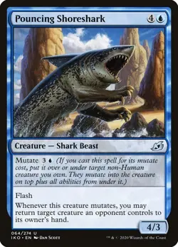 Pouncing Shoreshark 64 IKO MTG Blue Beast Uncommon Scott EN Mutate Flash 2020 EN - Image 1