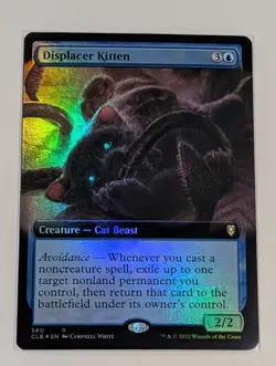 MTG Battle for Baldur's Gate Displacer Kitten Extended Art Foil NM Never Played - Image 1