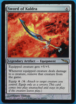 Sword of Kaldra FOIL Mirrodin PLD Rare MAGIC MTG CARD (ID# 505688) ABUGames - Image 1