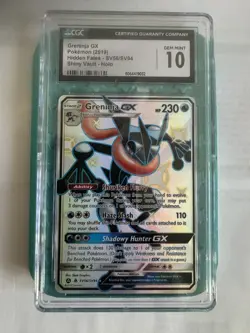 Shiny Greninja GX 2019 Pokemon Sun & Moon Hidden Fates Full Art FA #SV56 CGC 10 - Image 1