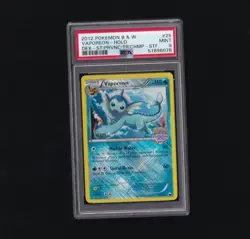 Vaporeon STAFF Promo PSA 9 Mint 2012 Pokemon B&W Holo #25 - Image 1