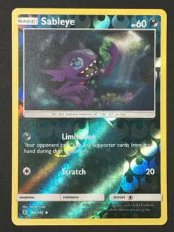 Pokemon TCG Sableye 80/145 Reverse Holo Uncommon SM - Guardians Rising LP - Image 1