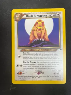 Pokemon Dark Ursaring 21/105 Pokemon Neo Destiny Rare LP Lightly Played Vintage - Image 1
