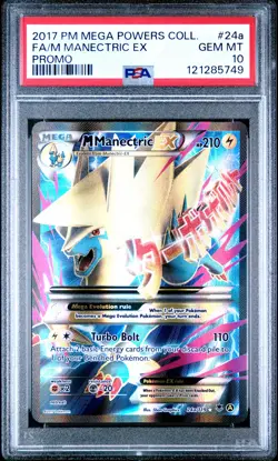 2017 POKEMON MEGA POWERS COLL PROMO #24A FULL ART/M MANECTRIC EX PSA 10 - Image 1