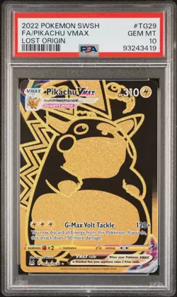 2022 Pokemon Sword & Shield Lost Origin #TG29 Pikachu Vmax PSA 10 - Image 1
