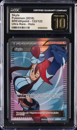 2016 POKEMON XY BREAKPOINT #122 FULL ART/SKYLA CGC 10 PERFECT - Image 1