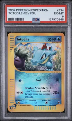 PSA 6 Totodile Expedition Base Set 134/165 Reverse Holo Pokemon TCG - Image 1