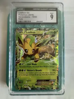 CGC 9 MINT Leafeon EX 2016 Generations 10/83 Holo Pokemon Card - Image 1