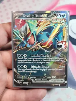 Roaring Moon ex 124/182 Prize Pack Series Stamped Pokemon Card Paradox Rift - Image 1