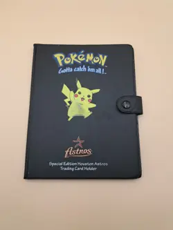 Pokemon TCG 2000 Card Holder Binder Astros Houston Special Edition Rare Black - Image 1