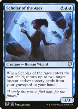 Scholar of the Ages 74 M20 MTG Blue Human Wizard Creature Uncommon 2019 Micah EN - Image 1