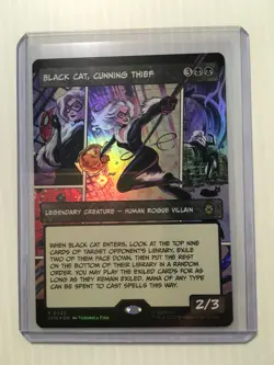 MTG Black Cat Cunning Thief - Borderless Foil -Marvel's Spider-Man-Near Mint 222 - Image 3
