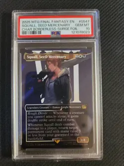 MTG Final Fantasy Commander Squall, Seed Mercenary Borderless Surge Foil PSA 10 - Image 1