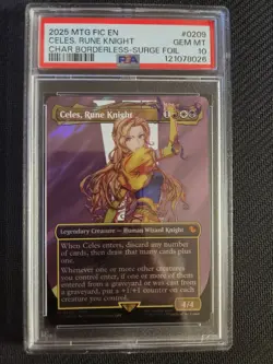 Celes, Rune Knight Final Fantasy MTG Borderless Surge Foil Commander PSA 10 - Image 1