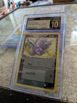 (POP 7) CGC 10 PRISTINE 2006 Pokemon Ex Dragon Frontiers 35/101 Nidorino Delta - Image 1