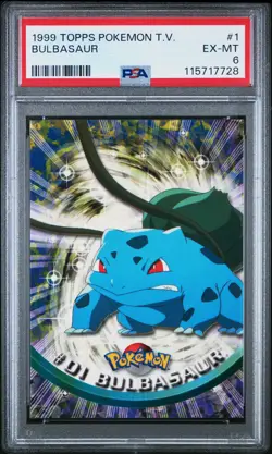 1999 TOPPS POKEMON TV #1 BULBASAUR PSA 6 - Image 1