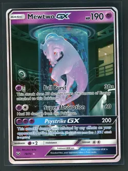 Mewtwo GX - 78/73 - Secret Rare - Shining Legends Holo Near Mint NM Pokemon TCG - Image 1