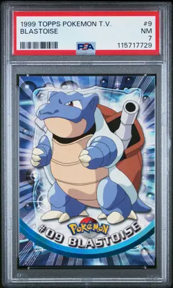 1999 TOPPS POKEMON TV #9 BLASTOISE PSA 7 - Image 1