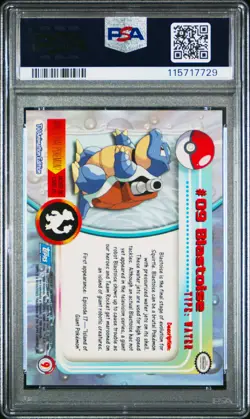 1999 TOPPS POKEMON TV #9 BLASTOISE PSA 7 - Image 2