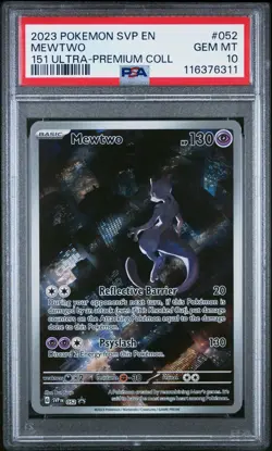 2023 POKEMON SVP EN-SV BLACK STAR PROMO 151 ULTRA-PREM COLL #052 MEWTWO PSA 10 - Image 1
