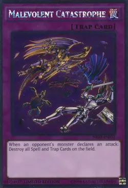 Yugioh! LP Malevolent Catastrophe - NKRT-EN033 - Platinum Rare - Limited Edition - Image 1