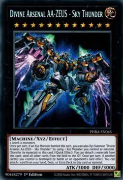 Yugioh! Divine Arsenal AA-ZEUS - Sky Thunder - PHRA-EN045 - Secret Rare - 1st Ed - Image 1